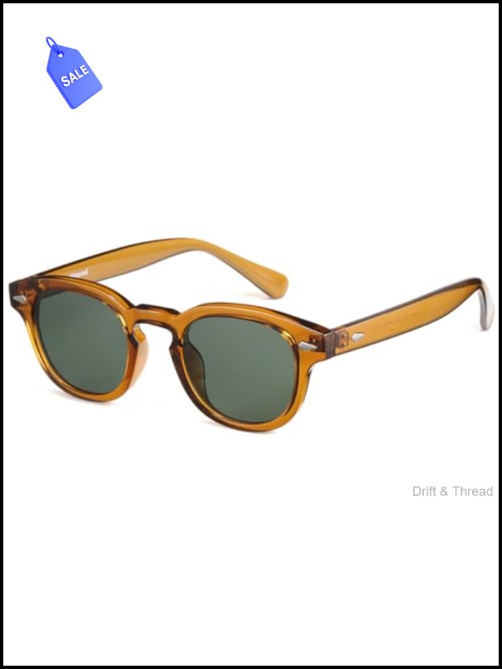 Retro Small Round Tinted Sunglasses UV400 TR90 Lightweight Unisex